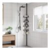 SONGMICS 4-Tier Corner Shower Shelf, Adjustable Black BCB001B01