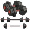 SONGMICS Dumbbell Sets – 10 kg, 20 kg, 30 kg Weights Each with Connecting Bar, Hexagon, Adjustable – Sold/Shipped by SONGMICS HOME UK