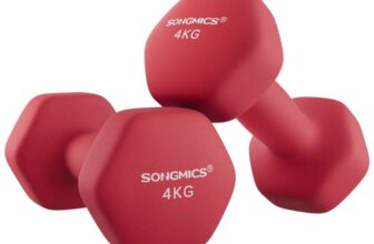 SONGMICS Dumbbells Set of 2 Dumbbells Hexagon Neoprene Coating – 4kg
