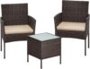 SONGMICS Garden Furniture Sets, Polyrattan Outdoor Patio Furniture, Conservatory PE Wicker Furniture, for Patio Balcony Backyard, Brown and Taupe GGF031K01