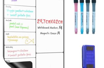 SURFOU Magnetic Whiteboard for Fridge A3, Weekly Planner Dry Wipe Board