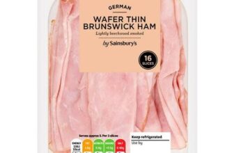 Sainsburys Wafer Thin Brunswick Ham Slices 125g (Nectar)