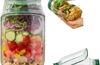 Salad Pod Jar, Vertical Layering Salad Pod Bowl Design, Salad Containers Plastic Interval Salad Box Crisper Container Portable Fresh Storage for Lunch Fruit