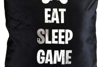 Sass Party & Gifts Eat Sleep Game Repeat Cushion Cover – Great Gift for A Gaming Fan