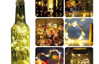 Satiskid 9-Pack Cork Bottle Lights, Battery Operated, 2m Copper Wire