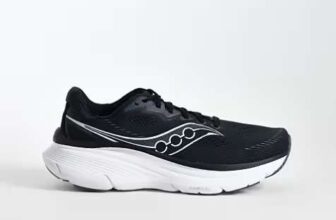 Saucony Guide 19 Mens Running Trainers in Black/White (Sizes 6 – 10) – w/code