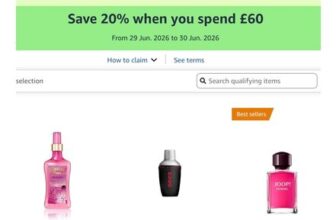Save 20% When You Spend £60 on Selected Fragrances Aftershave
