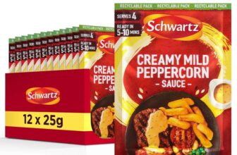Schwartz Creamy Mild Peppercorn Sauce Mix 25 G Serves 4 Pack of 12 Smooth and Tasty Sauce Rich & Creamy Taste£7.31 With S&S