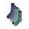 Sea Life Stripe Print Ankle Socks