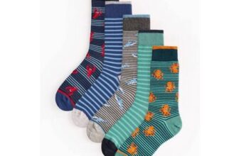 Sea Life Stripe Print Ankle Socks
