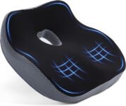 Seat Cushion for Office Chair Ergonomic Memory Foam Coccyx Cushion to Reduce Sitting Pressure, Wide Support Seat Cushion for Desk, Office Chair, Car & Wheelchair