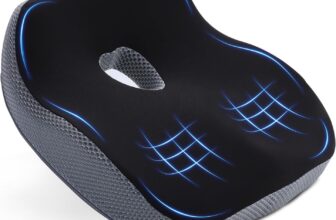 Seat Cushion for Office Chair Ergonomic Memory Foam Coccyx Cushion to Reduce Sitting Pressure, Wide Support Seat Cushion for Desk, Office Chair, Car & Wheelchair