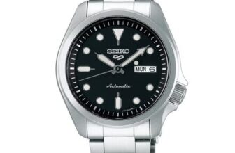 Seiko 5 Sports Mens 40mm Black Dial Stainless Steel Bracelet Watch