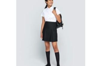 Senior Girls Black Pleated Cargo School Skirt – Size 8 Upto 14 – Free CC
