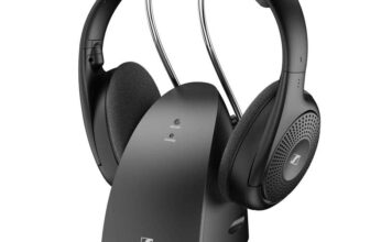 Sennheiser RS 120-W On-Ear Wireless Headphones for Crystal-clear TV Listening – Black