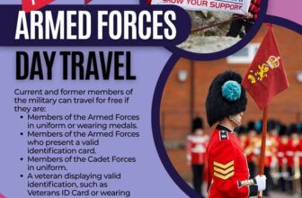 Serving Military/Veterans/Cadets Free Travel for Armed Forces Weekend 27 & 28 June.