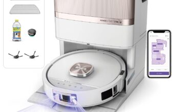 Shark PowerDetect UV Reveal Robot Mop and Vacuum, Auto-Empty Charging Dock, Anti-Allergen HEPA Filtration, Self-Cleaning and Drying Mop, Stain Detect, Dirt Detect, White AV3010XEUKWH