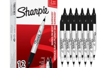 Sharpie Twin Tip Permanent Markers, Black, 12 Count