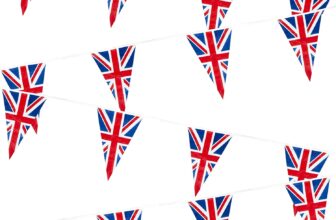 Shatchi 40 m British Union Jack Bunting 100 Triangle Flag Banner Party Decoration 130 Ft