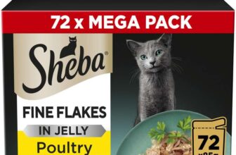 Sheba Fine Flakes in Jelly Poultry Collection Wet cat food pouches for adult cats 72x85g pack (£22.09 S&S) Prime Day Deal