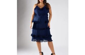 Shnoo Pleated Tiered Midi Dress