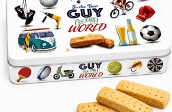 Shortbread Biscuits Tin for Mens Gifts – To The Best Guy in The World Tin Filled with Scottish Shortbread Fingers 300g & Topline Card. Biscuits Gift Set for Husband or Dad Birthday Gifts, Fathers Day