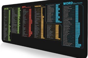 Shortcut Mouse Pad Excel Word PowerPoint Windows Shortcuts 900x300x3mm Excel Cheat Sheet Mouse Pad