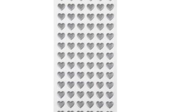 Silver Heart Puffy Stickers 78 Pack
