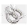 Silver Tone Textured Loop Earrings