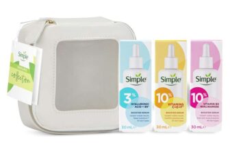 Simple Booster Serum Collection 3 piece Gift Set with a small Travel Beauty Bag – Prime Exclusive