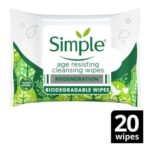 Simple Regeneration Biodegradable Facial Wipes Age Resisting 20 Wipes