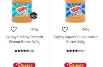 Skippy Creamy Smooth OR Super Chunk Peanut Butter 340g