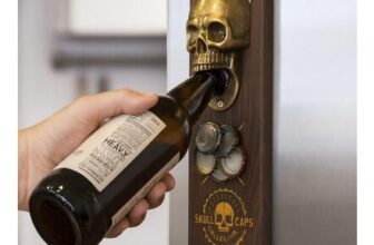Skull Caps Wall Mounted Magnetic Bottle Opener & Cap Collector