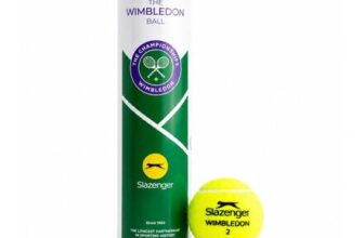 Slazenger Wimbledon Tennis Balls, Yellow, Tube of 4