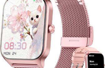 Smart Watch Women Men, 1.85 Lightweight Screen Fitness Watch, Bluetooth Call, HR/ Blood Pressure/ Sleep Monitor, 115 Sports Modes, Voice Control, IP68 Waterproof Compatible with Android & iPhone