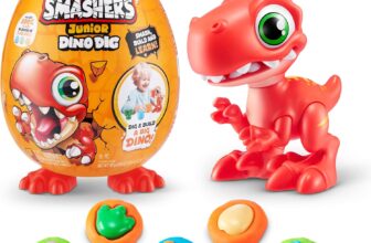 Smashers Junior Dino Dig Small Egg, Raptor, by ZURU 12 Surprises, Dinosaur Preschool Toys, Build Construct Sensory Play 18 months – 3 years (Raptor)