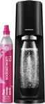 SodaStream TERRA Sparkling Water Maker, Soda Stream Machine Starter Kit with 1 CO2 Quick Connect 60L Gas Cylinder and 1 Reusable BPA Free Bottle, Make Pepsi at Home, Black
