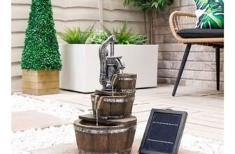 Solar Water Feature – Traditional Pump and Buckets Fountain