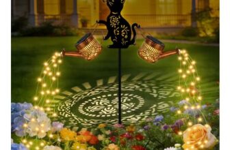 Solar Watering Can with Cascading Lights 2-Pack Mandala Garden Lights
