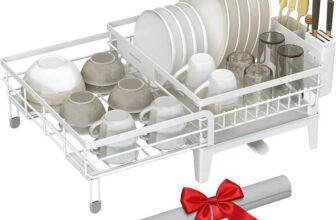 Songmics Dish Drainer Rack with Rotatable & Extendable Spout Absorbent Silicone Mat – Sold by Songmics Home UK