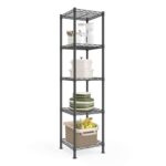 Songmics Storage Shelf, Small Metal Garage Shelving Unit, Adjustable Shelves, For Small Spaces 5 Tier, 30 x 30 x 121 cm