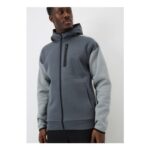 Souluxe Charcoal Panel Zip up Hoodie Charcoal