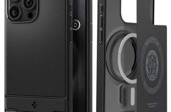 Spigen Rugged Armor MagFit Case for iPhone 15 Pro Max, Compatible with MagSafe Accessories – Matte Black Sold by Spigen EU / FBA