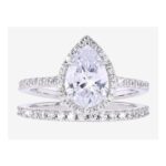Sterling Silver 2 Ring Duet Set – Pear