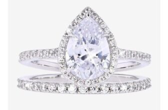 Sterling Silver 2 Ring Duet Set – Pear