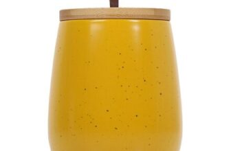 Stone Speckled Egg Canister – Mustard