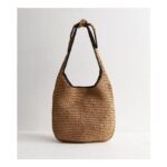 Stone Woven Slouchy Tote Bag