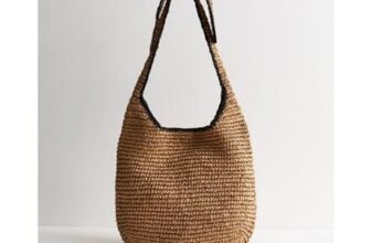 Stone Woven Slouchy Tote Bag