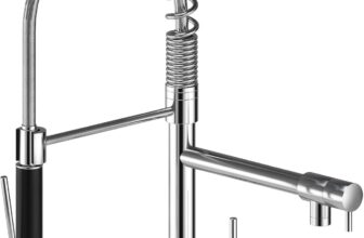Suguword Commercial Kitchen Sink Mixer Tap with Two Spouts, Single Handle Pull Out Sprayer, 360 Degree Rotation High Arc Tap, Metal Brass Construction for Easy DIY Installation