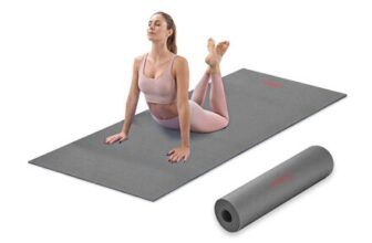 Sunny Health & Fitness Yoga Mat, Firm, Portable, Blue